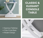 Urbane Crafts Modern Wooden Console Table with Geometric X-Base Design | Contemporary Entryway & Living Room Accent Table