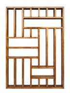Handcrafted Solid Mango Wood Room Divider & Multi-Tier Display Bookshelf