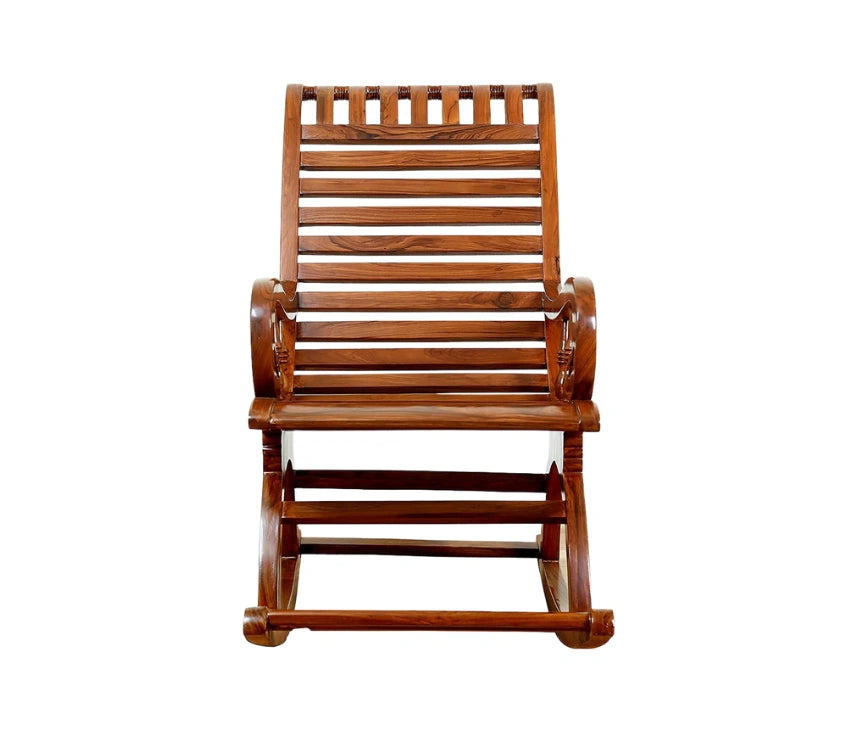 Urbane Crafts Handcrafted Solid Rosewood Rocking Chair | Traditional Wooden Lounge Rocker | Elegant Relaxation Chair
