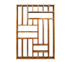Handcrafted Solid Mango Wood Room Divider & Multi-Tier Display Bookshelf