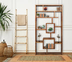 Urbane Crafts Handcrafted Solid Mango Wood Room Divider & Multi-Tier Display Bookshelf