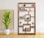 Urbane Crafts Handcrafted Solid Mango Wood Room Divider & Multi-Tier Display Bookshelf
