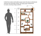 Urbane Crafts Handcrafted Solid Mango Wood Room Divider & Multi-Tier Display Bookshelf