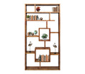 Urbane Crafts Handcrafted Solid Mango Wood Room Divider & Multi-Tier Display Bookshelf