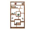 Urbane Crafts Handcrafted Solid Mango Wood Room Divider & Multi-Tier Display Bookshelf