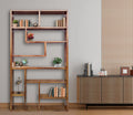 Urbane Crafts Handcrafted Solid Mango Wood Room Divider & Multi-Tier Display Bookshelf