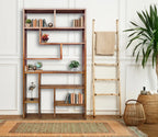 Urbane Crafts Handcrafted Solid Mango Wood Room Divider & Multi-Tier Display Bookshelf