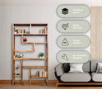 Urbane Crafts Handcrafted Solid Mango Wood Room Divider & Multi-Tier Display Bookshelf
