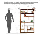 Urbane Crafts Handcrafted Solid Mango Wood Room Divider & Multi-Tier Display Bookshelf