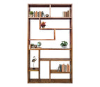 Urbane Crafts Handcrafted Solid Mango Wood Room Divider & Multi-Tier Display Bookshelf