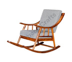 Urbane Crafts Handcrafted Solid Rosewood Cushioned Rocking Chair | Upholstered Wooden Lounge Rocker for Living Room & Relaxation