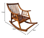 Urbane Crafts Handcrafted Solid Rosewood Cushioned Rocking Chair | Upholstered Wooden Lounge Rocker for Living Room & Relaxation