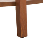 Urbane Crafts Solid Teak Wood Half-Moon Console Table – Vintage Demilune Entryway Table with Scalloped Apron and Storage Shelf