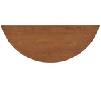 Urbane Crafts Solid Teak Wood Half-Moon Console Table – Vintage Demilune Entryway Table with Scalloped Apron and Storage Shelf