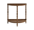 Urbane Crafts Premium Solid Teak Wood Semi-Circular Console Table with Bottom Shelf | Classic Entryway & Living Room Accent Table