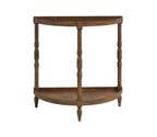 Urbane Crafts Premium Solid Teak Wood Semi-Circular Console Table with Bottom Shelf | Classic Entryway & Living Room Accent Table