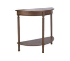 Urbane Crafts Premium Solid Teak Wood Semi-Circular Console Table with Bottom Shelf | Classic Entryway & Living Room Accent Table