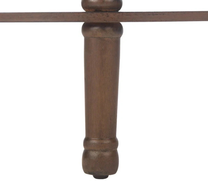 Urbane Crafts Premium Solid Teak Wood Semi-Circular Console Table with Bottom Shelf | Classic Entryway & Living Room Accent Table