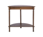Urbane Crafts Premium Solid Teak Wood Semi-Circular Console Table with Bottom Shelf | Classic Entryway & Living Room Accent Table