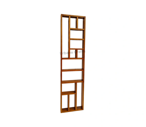 Handcrafted Solid Mango Wood Room Divider & Multi-Tier Display Bookshelf
