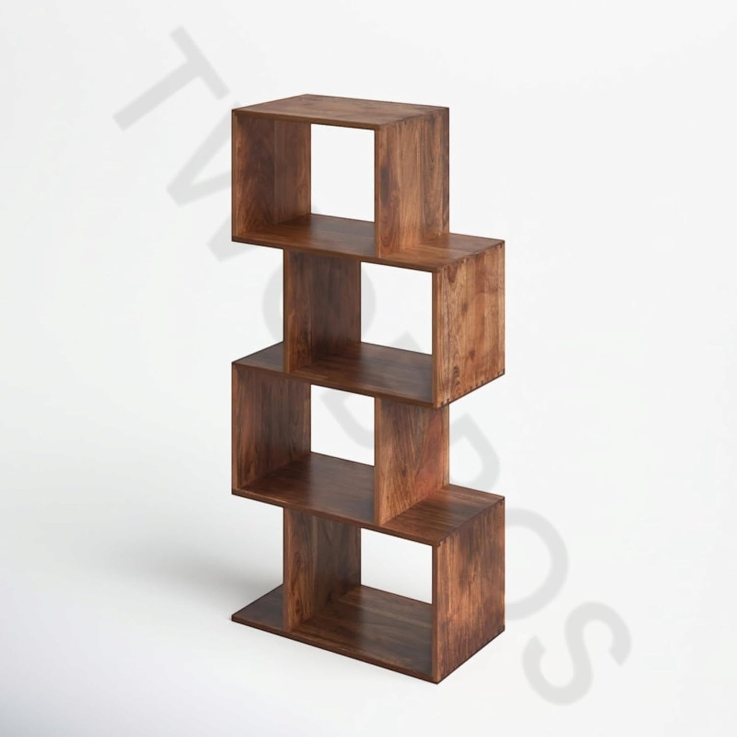 Urbane Crafts Multipurpose Shelf Unit, 5 Tiers, Solid Mango Wood Modern Display Book Rack for Home Office Use | Book Shelves Open Bookcase Showcase Stand | Display Unit Bookshelf for Home Library