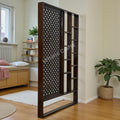 Handcrafted Solid Mango Wood Room Divider & Multi-Tier Display Bookshelf