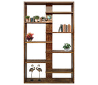 Handcrafted Solid Mango Wood Room Divider & Multi-Tier Display Bookshelf
