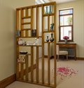 Handcrafted Solid Mango Wood Room Divider & Multi-Tier Display Bookshelf